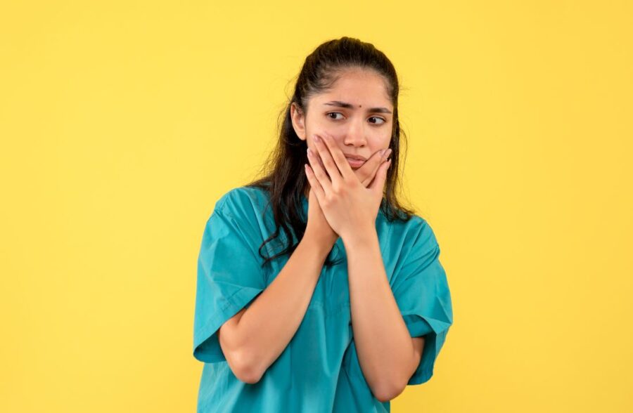 Patient with badly damaged teeth considering dental restoration