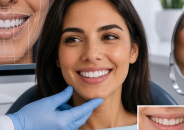Smile design treatment consultation with a patient and dentist