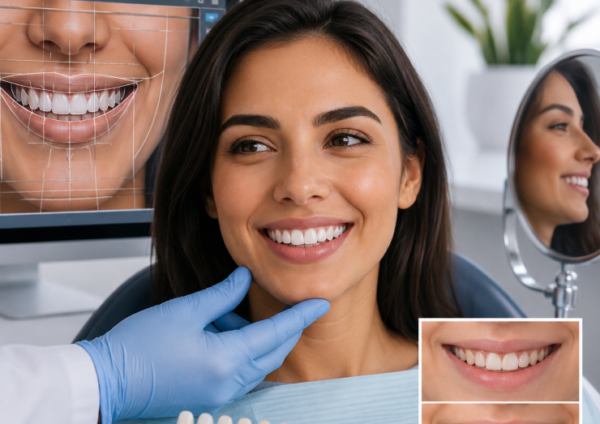Smile design treatment consultation with a patient and dentist