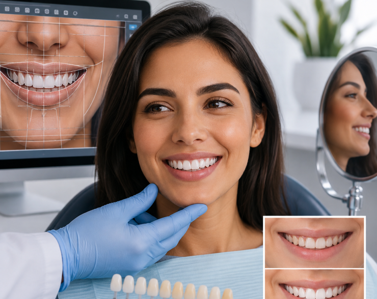 Smile design treatment consultation with a patient and dentist
